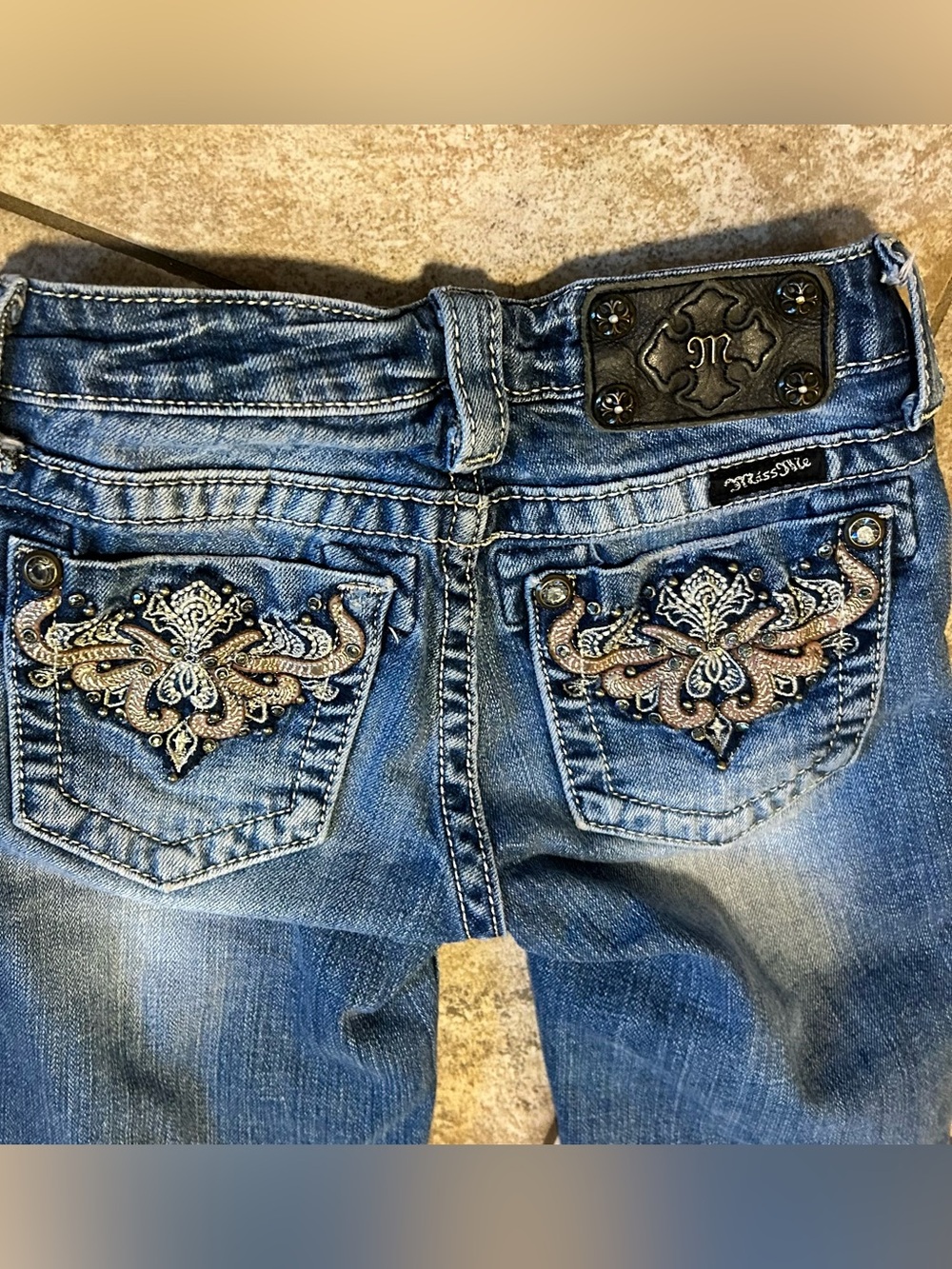 Miss Me Girls Blue Faded Stretch Jeans